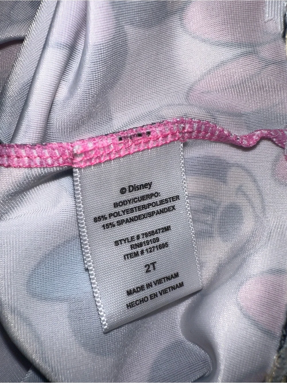 Disney Junior Minnie Mouse Girls Rash Guard Swim Top 2T Pink